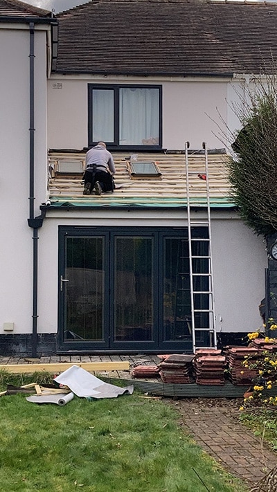 New roof over extension